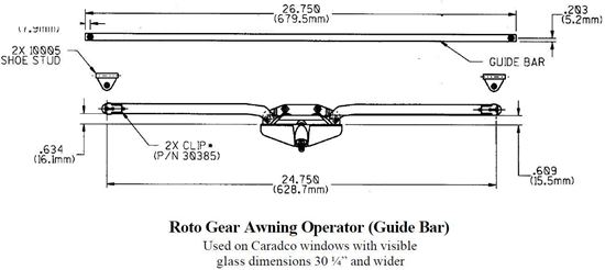 Picture of Caradco Awning Operator and Guide Bar CA102