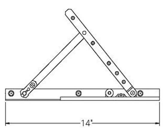 Picture of Caradco Awning Adjustable Hinge and 14" Track Set CA106